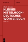 Image for Kleines Mittelhochdeutsches Wörterbuch