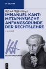 Image for Immanuel Kant: Metaphysische Anfangsgrunde der Rechtslehre