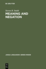 Image for Meaning and Negation