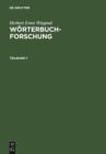 Image for Herbert Ernst Wiegand: Worterbuchforschung. Teilband 1
