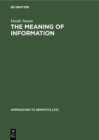 Image for Meaning of Information