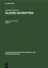 Image for Kleine Schriften. Band 1