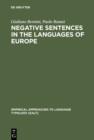 Image for Negative Sentences in the Languages of Europe: A Typological Approach