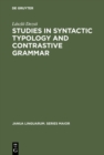 Image for Studies in Syntactic Typology and Contrastive Grammar