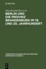 Image for Berlin und die Provinz Brandenburg im 19. und 20. Jahrhundert : 25