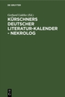 Image for Kurschners Deutscher Literatur-Kalender - Nekrolog: 1901-1935