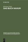 Image for Das Buch Nahum: Eine Redaktionskritische Untersuchung