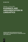 Image for Evidence and Argumentation in Linguistics