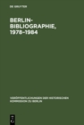 Image for Berlin-bibliographie, 1978-1984: In Der Senatsbibliothek Berlin.