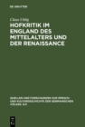 Image for Hofkritik Im England Des Mittelalters Und Der Renaissance: Studien Zu Einem Gemeinplatz Der Europaischen Moralistik : 56