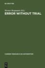 Image for Error Without Trial: Psychological Research on Antisemitism