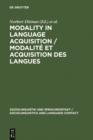 Image for Modality in Language Acquisition / Modalite et acquisition des langues
