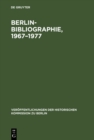 Image for Berlin-Bibliographie, 1967-1977: In der Senatsbibliothek Berlin.