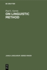 Image for On Linguistic Method
