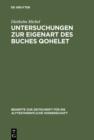 Image for Untersuchungen zur Eigenart des Buches Qohelet