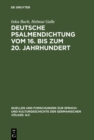 Image for Deutsche Psalmendichtung vom 16. bis zum 20. Jahrhundert: Untersuchungen zur Geschichte einer lyrischen Gattung : 95