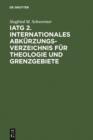 Image for IATG3. Internationales Abkurzungsverzeichnis fur Theologie und Grenzgebiete: Zeitschriften, Serien, Lexika, Quellenwerke mit bibliographischen Angaben