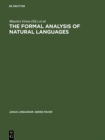 Image for Formal Analysis of Natural Languages: Proceedings of the First International Conference, Paris, April 27-29, 1970
