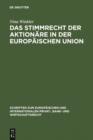 Image for Das Stimmrecht der Aktionare in der Europaischen Union