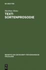 Image for Textsortenprosodie: Eine korpusgestutzte Studie zu textsortenspezifischen prosodischen Mustern im Italienischen mit Ausblick auf das Franzosische