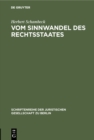 Image for Vom Sinnwandel Des Rechtsstaates: Vortrag