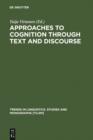 Image for Approaches to Cognition through Text and Discourse