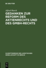 Image for Gedanken zur Reform des Aktienrechts und des GmbH-Rechts: Vortrag gehalten vor der Berliner Juristischen Gesellschaft am 9. November 1962 : 11