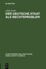 Image for Der Deutsche Staat Als Rechtsproblem: Vortrag Gehalten Vor Der Berliner Juristischen Gesellschaft Am 18. Dezember 1959 : 3