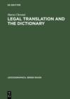 Image for Legal translation and the dictionary