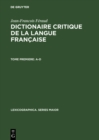 Image for Dictionaire critique de la langue francaise: -1787 : 51-53