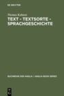 Image for Text - Textsorte - Sprachgeschichte: Englische Partizipial- und Gerundialkonstruktionen 1100 bis 1700
