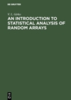 Image for An Introduction to Statistical Analysis of Random Arrays
