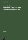 Image for Proben deutscher Umgangssprache