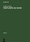 Image for Textliste zu III/50: Festschrift fur Eberhard Zwirner. Teil I : 14