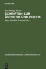 Image for Schriften zur Asthetik und Poetik: Kritische Ausgabe