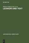 Image for Lexikon und Text: Wiederverwendbare Methoden und Ressourcen zur linguistischen Erschliessung des Deutschen