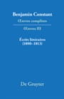 Image for Ecrits litteraires (1800-1813)