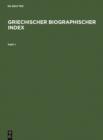 Image for Griechischer Biographischer Index / Greek Biographical Index