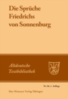 Image for Die Spruche Friedrichs von Sonnenburg