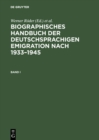 Image for Biographisches Handbuch der deutschsprachigen Emigration nach 1933-1945