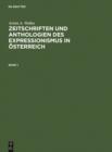 Image for Zeitschriften und Anthologien des Expressionismus in Osterreich: Analytische Bibliographie und Register