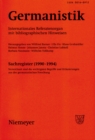 Image for Germanistik, Sachregister (1990-1994): Verzeichnet sind die wichtigsten Begriffe und Erlauterungen aus der germanistischen Forschung