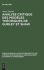 Image for Analyse Critique Des Modeles Theoriques de Gurley Et Shaw