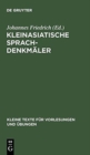 Image for Kleinasiatische Sprachdenkmaler