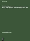 Image for Das Ungarische Budgetrecht