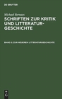 Image for Zur Neueren Litteraturgeschichte