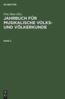 Image for Jahrbuch fur musikalische Volks- und Voelkerkunde