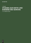 Image for Studien Zur Kritik Und Exegese Des Qorans