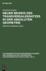 Image for Neuer Beweis Des Transversalensatzes in Der Absoluten Geometrie