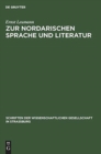 Image for Zur Nordarischen Sprache Und Literatur